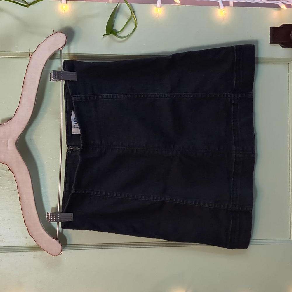 Women's Jolt Black Faded Stretch Denim Mini Skirt 26 / 3